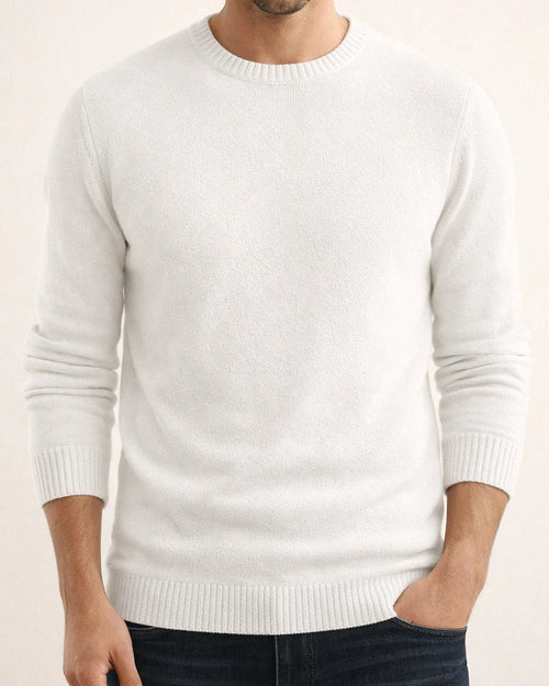 Men's Wool Inner Knit Sweater Round Neck Sweater White Black Burgundy Khaki Navy Brown S-2XL | JRSEE:db154ab0-88f4-4069-a10b-86e95d75a03f