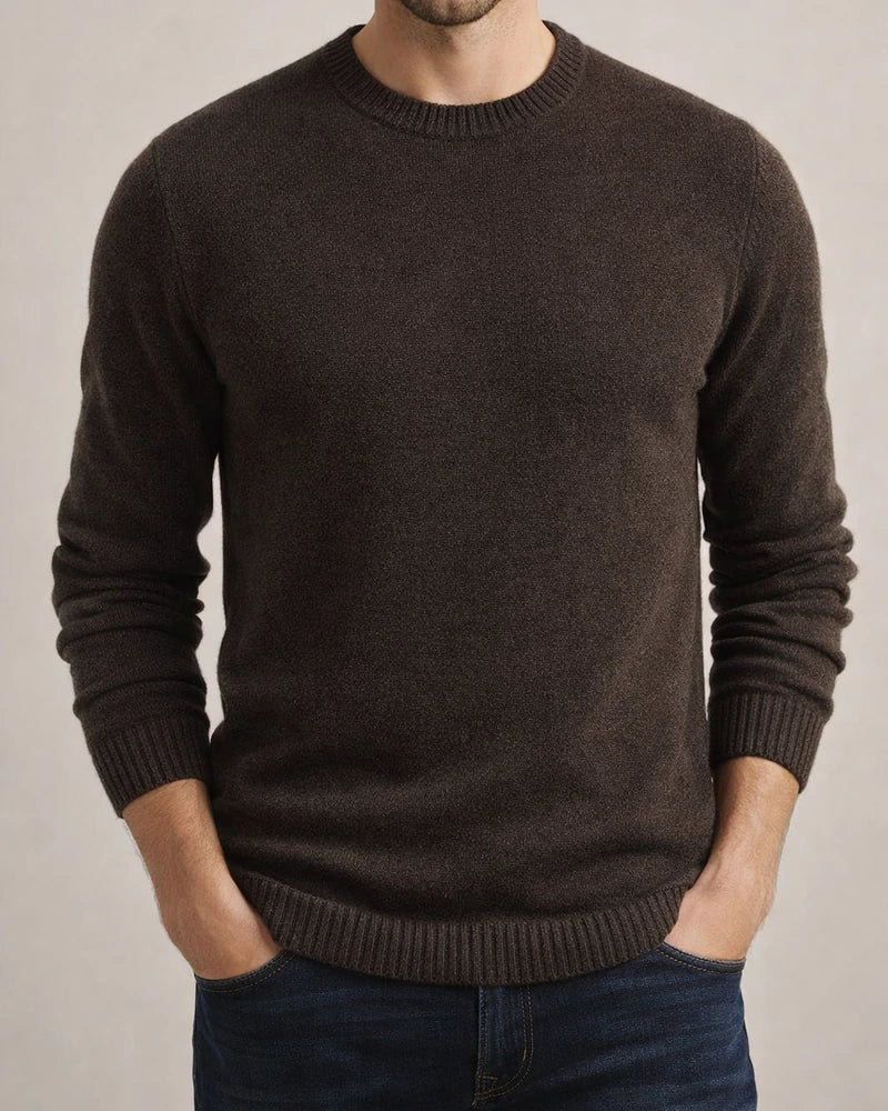 Men's Wool Inner Knit Sweater Round Neck Sweater White Black Burgundy Khaki Navy Brown S-2XL | JRSEE:9928b0e3-c477-4cd8-a02b-ff303d426acb