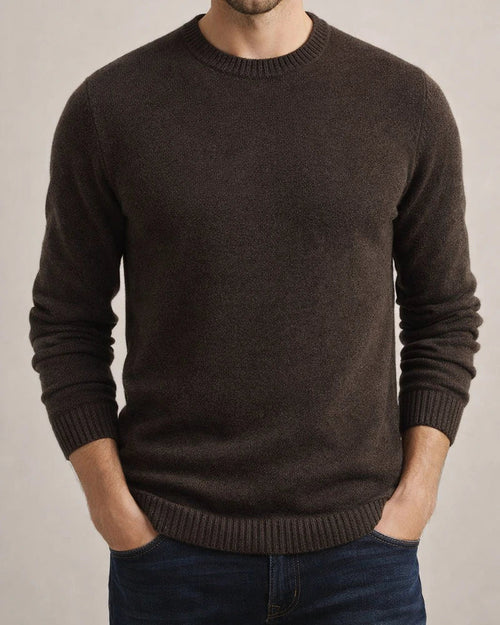 Men's Wool Inner Knit Sweater Round Neck Sweater White Black Burgundy Khaki Navy Brown S-2XL | JRSEE:9928b0e3-c477-4cd8-a02b-ff303d426acb