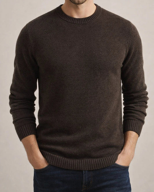 Men's Wool Inner Knit Sweater Round Neck Sweater White Black Burgundy Khaki Navy Brown S-2XL | JRSEE:9928b0e3-c477-4cd8-a02b-ff303d426acb