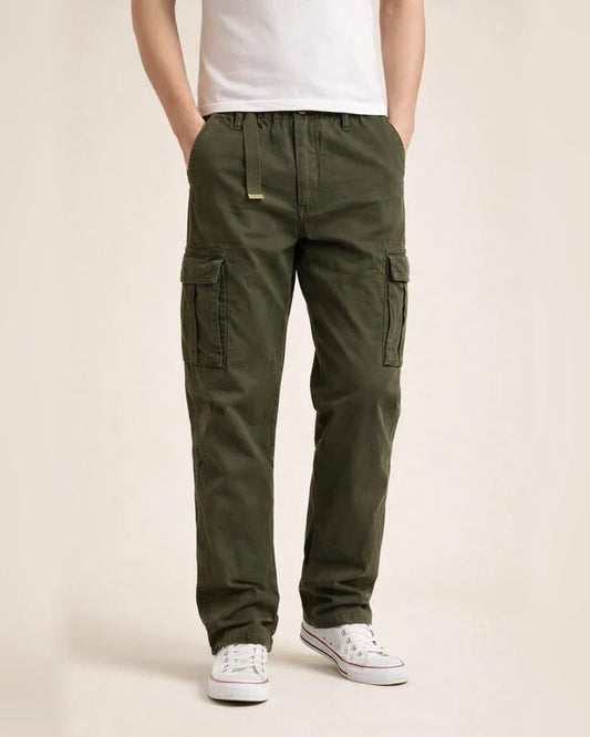 Men's Workwear Casual Long Pants Men's Washed Cotton Straight Leg Casual Pants | JRSEE:7309012b-a79d-4a33-947f-95bcf9388f42