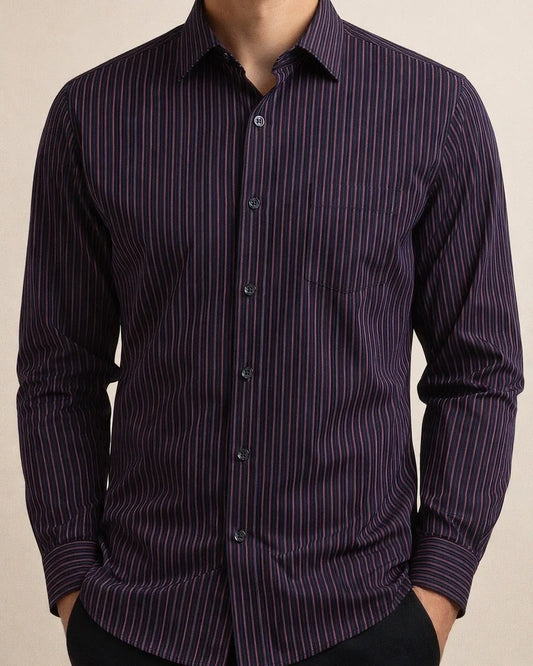 Middle-aged and Elderly Men's Long-sleeved Shirt Loose Plus Size Striped Shirt Dad Installed Middle-aged Shirt | JRSEE:1c43fc92-0b9f-4e4f-a9ca-951f84400293