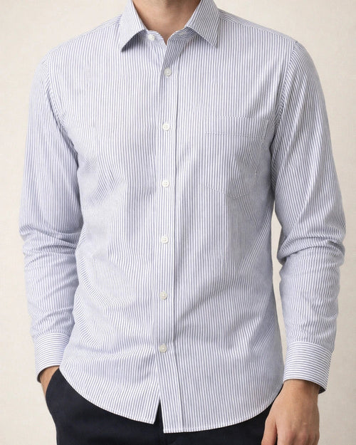 Middle-aged and Elderly Men's Long-sleeved Shirt Loose Plus Size Striped Shirt Dad Installed Middle-aged Shirt | JRSEE:7a1910ff-be16-43df-a1c1-2bda53dcce5c