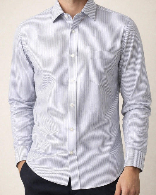 Middle-aged and Elderly Men's Long-sleeved Shirt Loose Plus Size Striped Shirt Dad Installed Middle-aged Shirt | JRSEE:7a1910ff-be16-43df-a1c1-2bda53dcce5c