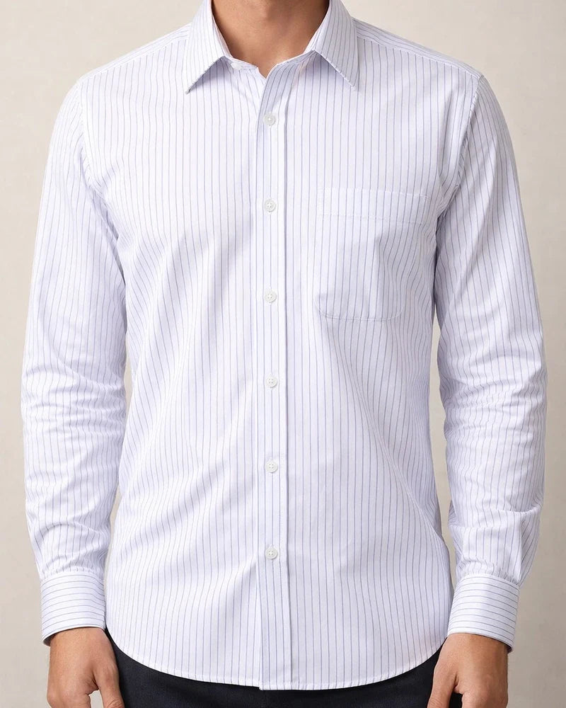 Middle-aged and Elderly Men's Long-sleeved Shirt Loose Plus Size Striped Shirt Dad Installed Middle-aged Shirt | JRSEE:916a165e-bd99-4a76-9872-94e22e8c11b7