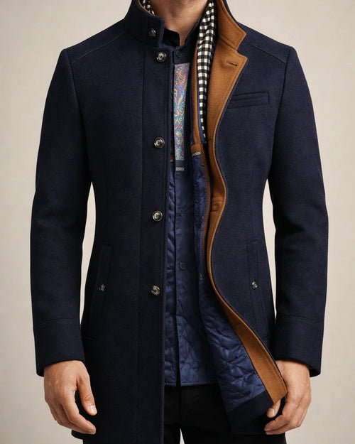 Middle-aged Men's Thickened Lapel Suit Collar Wool Tweed Coat Jacket Men's Medium-length Models | JRSEE:4a9b0b47-6920-4762-8049-f8f524ca9cb3