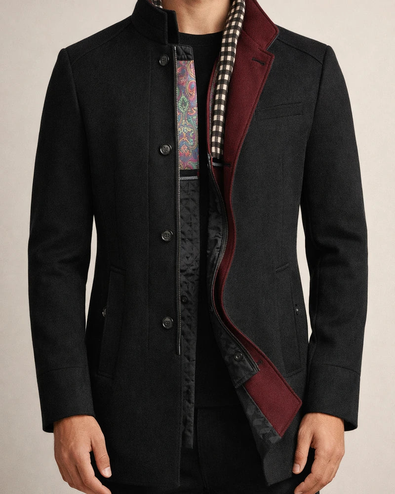Middle-aged Men's Thickened Lapel Suit Collar Wool Tweed Coat Jacket Men's Medium-length Models | JRSEE:52b9b927-fc9f-403e-a6f9-4c7244be101a