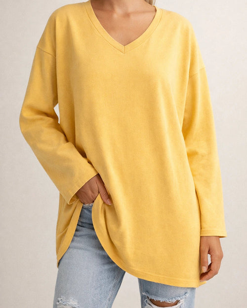 Multicolor Loose Drop Shoulder Sleeve V-neck Solid Color Female Tops | JRSEE:6499d0ce-ba2a-48ee-9cc7-29467d16e849