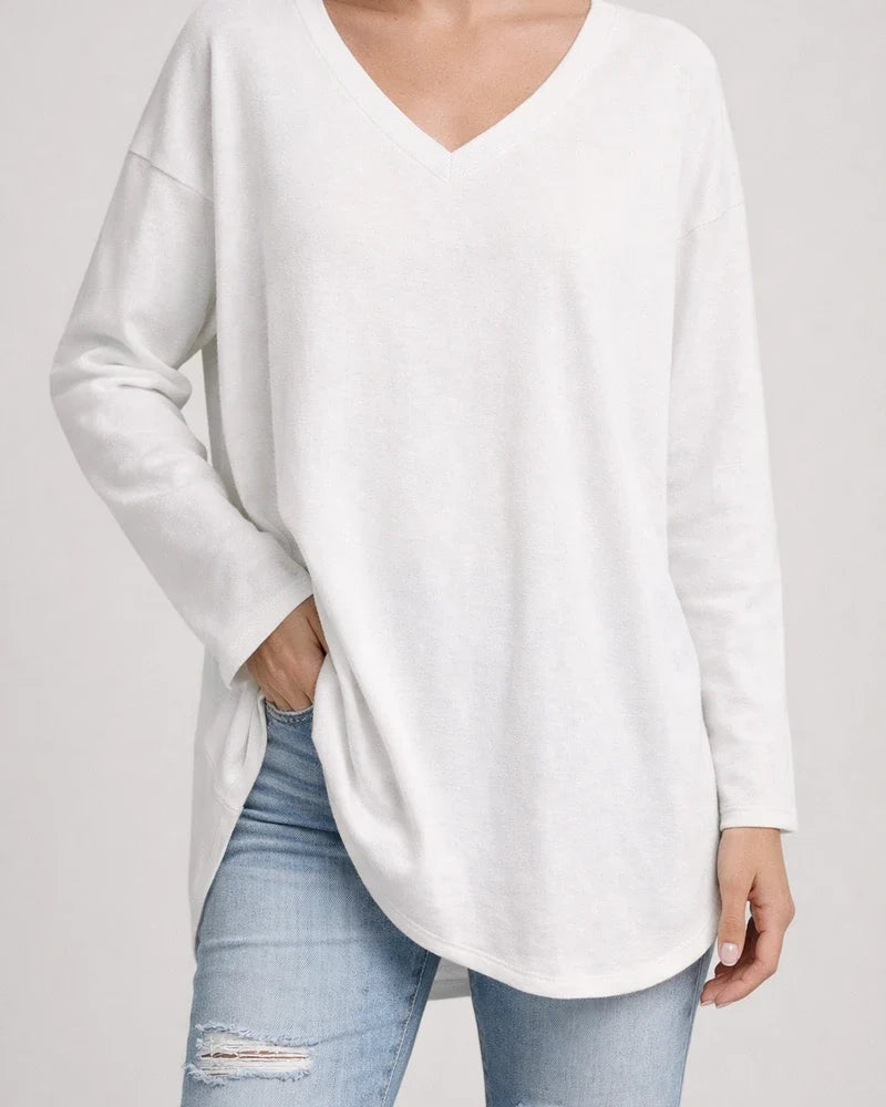 Multicolor Loose Drop Shoulder Sleeve V-neck Solid Color Female Tops | JRSEE:43c7b46f-8cd4-414c-9cb5-1cfcca822737