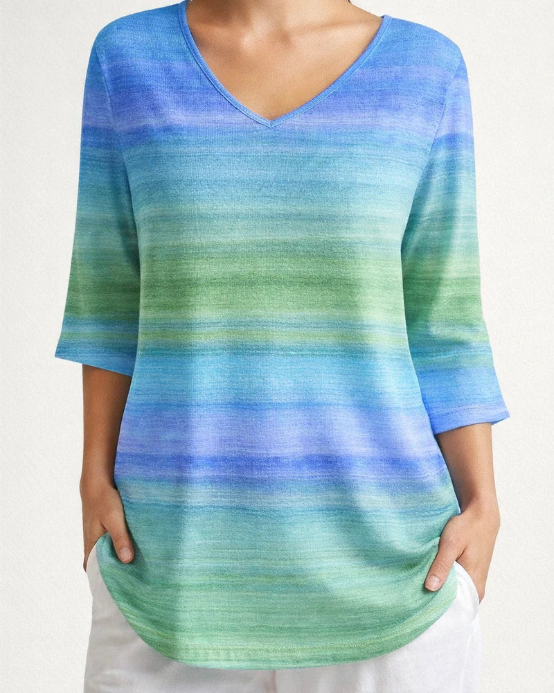 New 3D printed women's floral V-neck shirt top | JRSEE:dcbfeef0-2aa0-49f7-8f08-71adeb4623fa