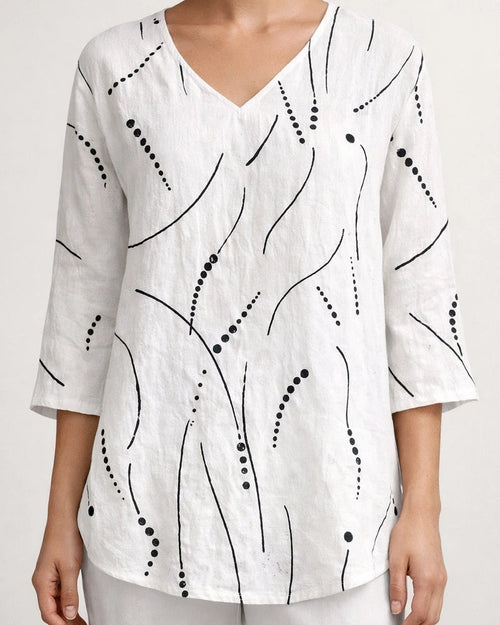 New 3D printed women's floral V-neck shirt top | JRSEE:44ad441d-8e6e-4487-afb8-3cc88817506e