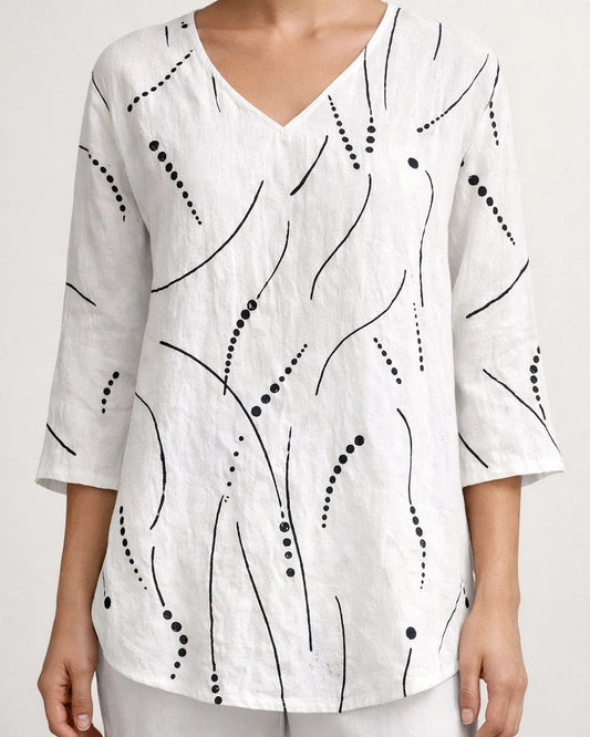 New 3D printed women's floral V-neck shirt top | JRSEE:44ad441d-8e6e-4487-afb8-3cc88817506e