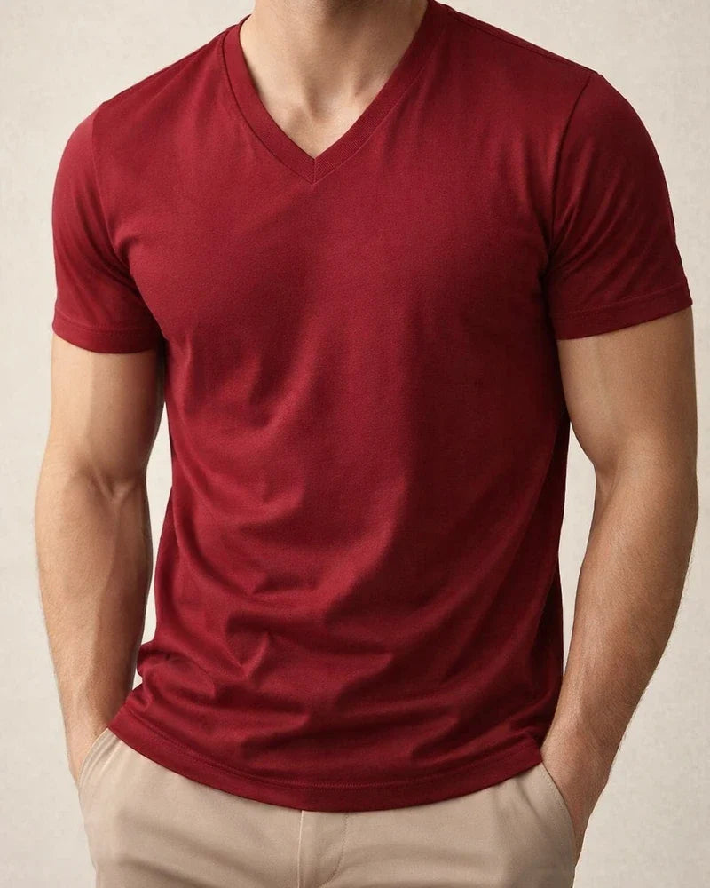 New American-Style Summer Men's Trendy V-Neck Casual Sports Short-Sleeve T-Shirt | JRSEE:f28acae3-58b8-4446-ba67-f46ff0fd03f1