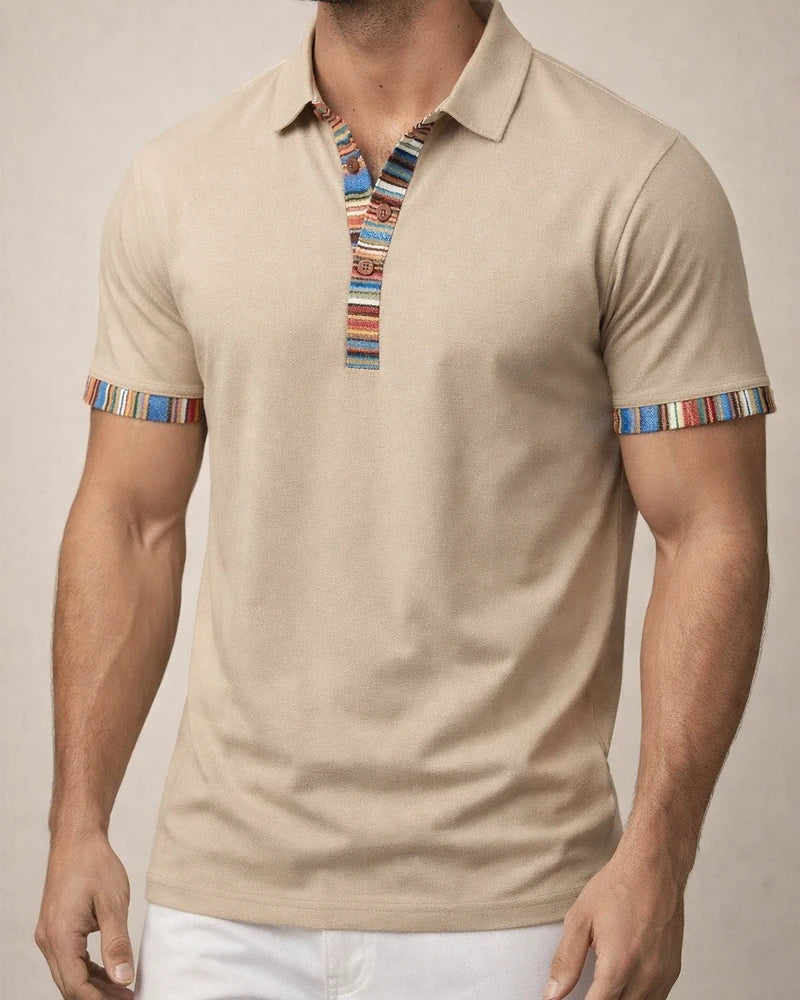 New American Summer Men's Loose Casual Bohemian Polo Shirt Short-sleeved | JRSEE:1058fffa-395f-461e-b7e4-21465e784d57