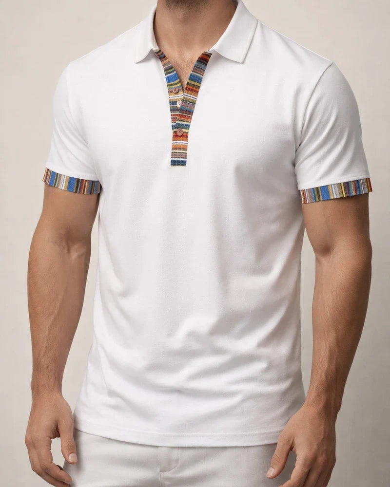 New American Summer Men's Loose Casual Bohemian Polo Shirt Short-sleeved | JRSEE:a5ff202e-9a1b-46f0-90d5-eed42d801b90