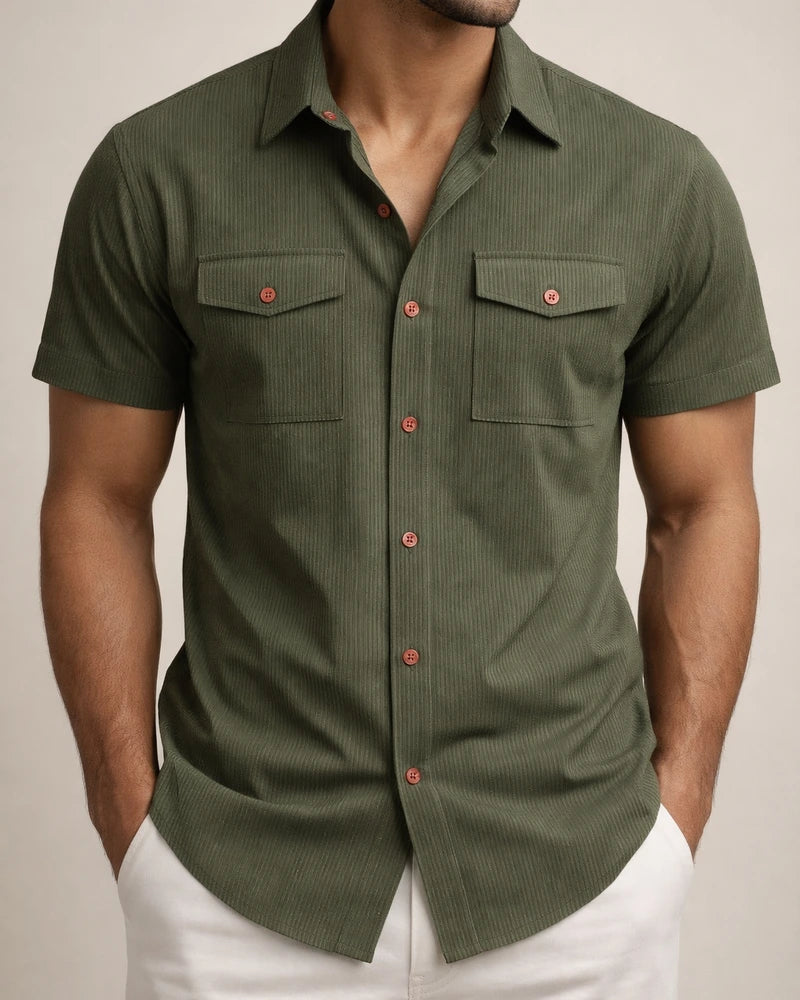 New Arrival American-Style Men's Casual Loose-Fit Corduroy Work Shirt | JRSEE:8fe7052f-ca2e-4e84-8f11-1945e2e5e7c9