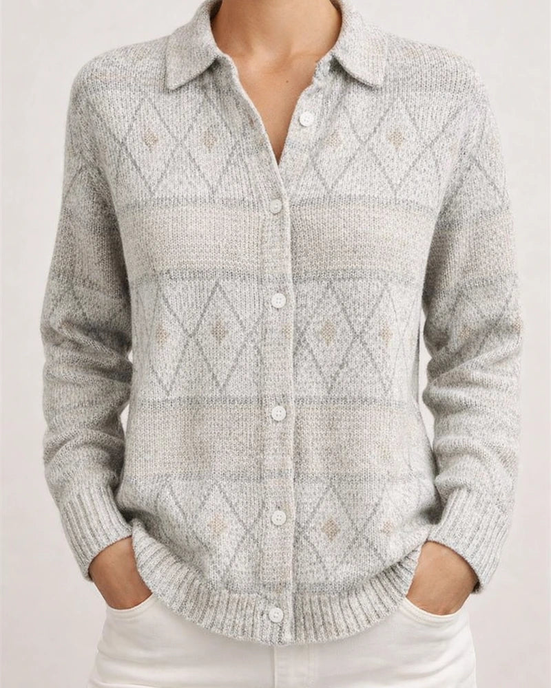 New Arrival Cross-Border Women's Shirt Collared Cardigan Top Knit 3D Print Christmas Fall/Winter | JRSEE:233b1d20-6b21-4003-b5fb-bb6fc313becd