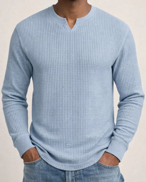 New Arrival Fall Base Layer Slim-Fit Men's Long Sleeve V-Neck Casual Waffle Weave T-Shirt | JRSEE:e86f1cac-a9df-403d-8822-2b596ff5b631