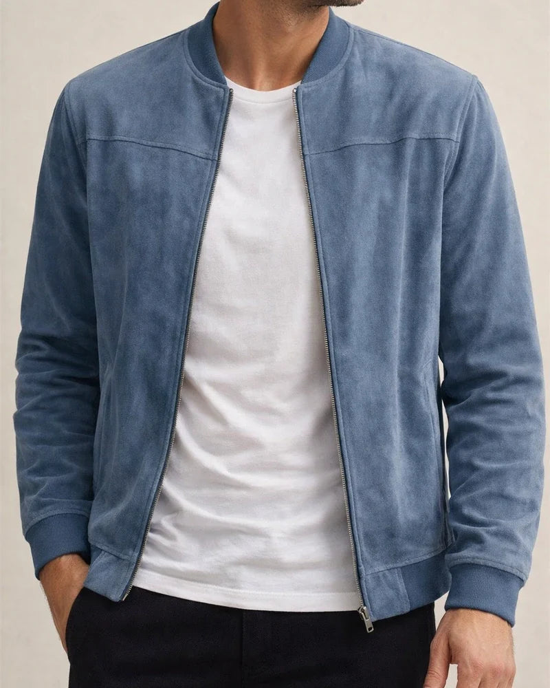 New Arrival Fall Jacket Men's Casual Suede Zipper Stand Collar Coat | JRSEE:cfe68fd9-8263-4c04-bd9b-29eeeff055a4