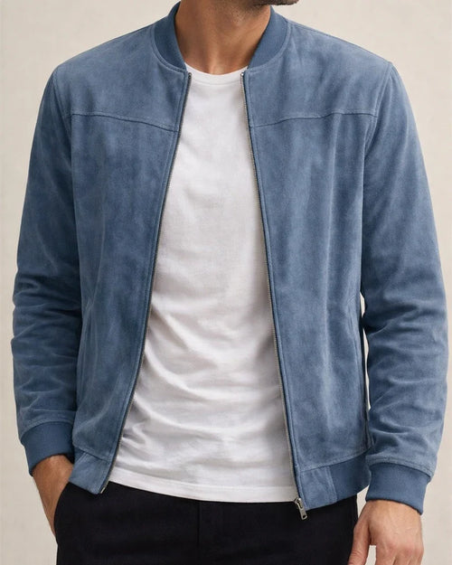 New Arrival Fall Jacket Men's Casual Suede Zipper Stand Collar Coat | JRSEE:cfe68fd9-8263-4c04-bd9b-29eeeff055a4