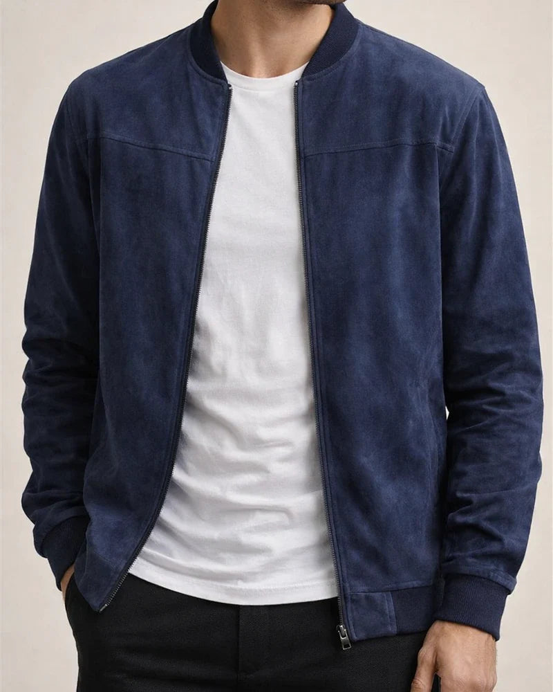 New Arrival Fall Jacket Men's Casual Suede Zipper Stand Collar Coat | JRSEE:58d3afcc-0b5e-4352-9162-1a0709f5813b