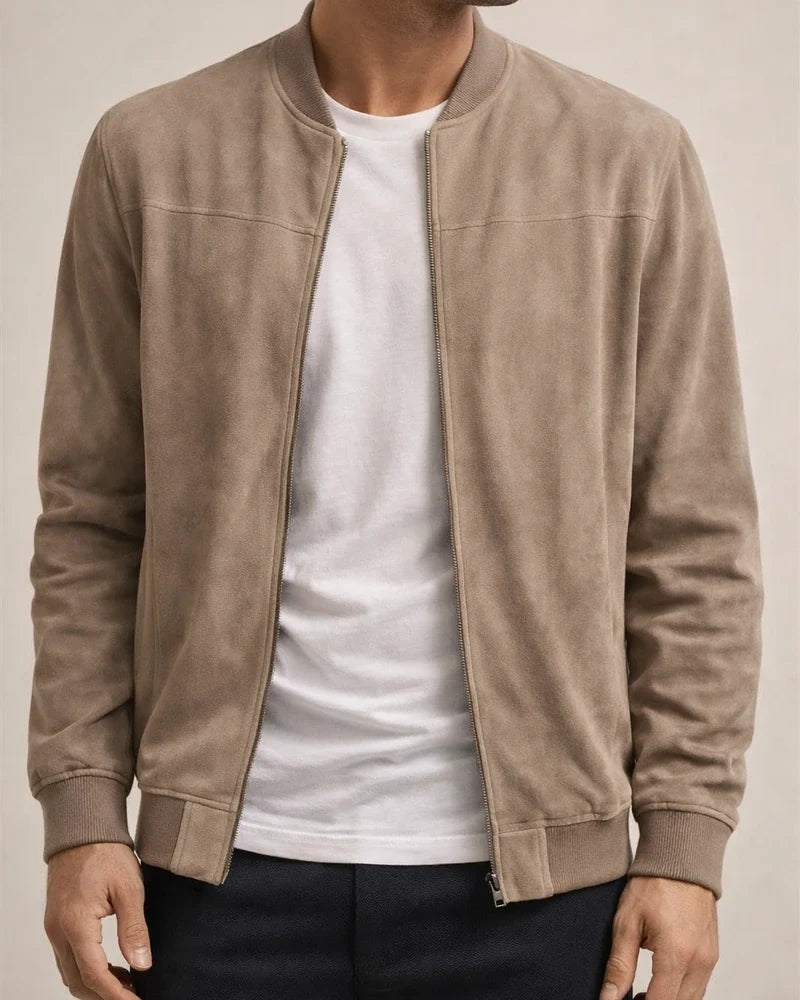 New Arrival Fall Jacket Men's Casual Suede Zipper Stand Collar Coat | JRSEE:b4c942bd-4b8b-4d14-b71a-a91fa60c3a43