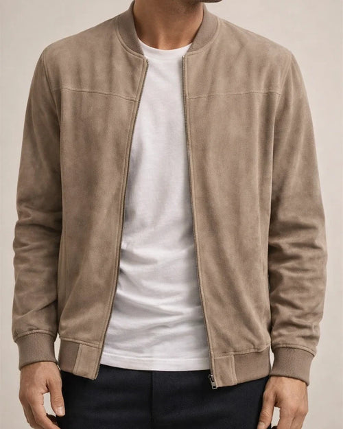 New Arrival Fall Jacket Men's Casual Suede Zipper Stand Collar Coat | JRSEE:b4c942bd-4b8b-4d14-b71a-a91fa60c3a43