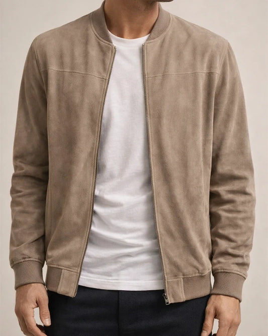 New Arrival Fall Jacket Men's Casual Suede Zipper Stand Collar Coat | JRSEE:b4c942bd-4b8b-4d14-b71a-a91fa60c3a43