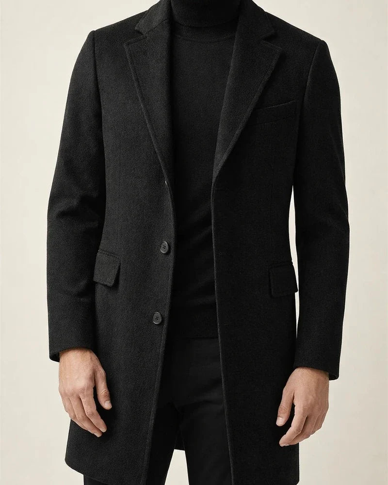 New Arrival Fall/Winter Woolen Men's Coat - Thickened Tweed Jacket - Black Coat | JRSEE:be0dd6e6-0265-4c81-b30d-773b8fa87957