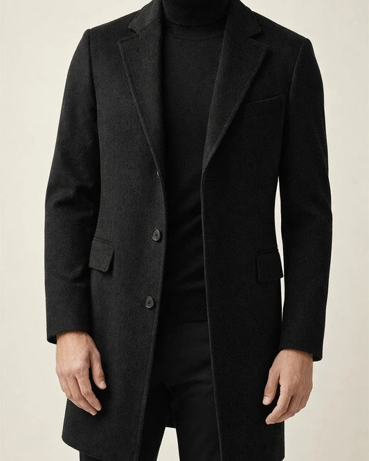 New Arrival Fall/Winter Woolen Men's Coat - Thickened Tweed Jacket - Black Coat | JRSEE:be0dd6e6-0265-4c81-b30d-773b8fa87957