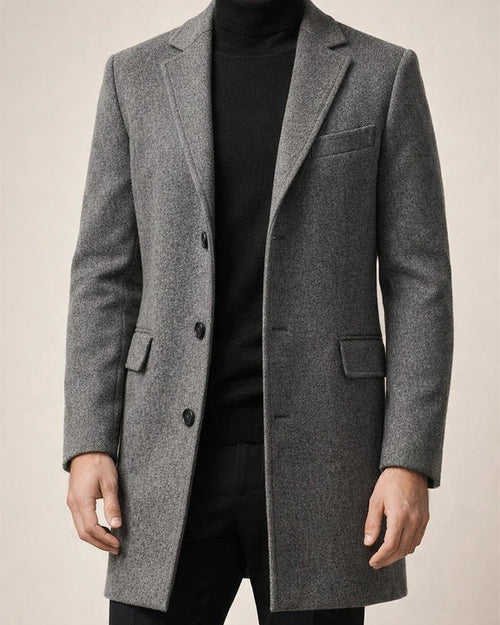 New Arrival Fall/Winter Woolen Men's Coat - Thickened Tweed Jacket - Black Coat | JRSEE:4d72652b-1b6f-4994-bb21-3123b5d9d9a9
