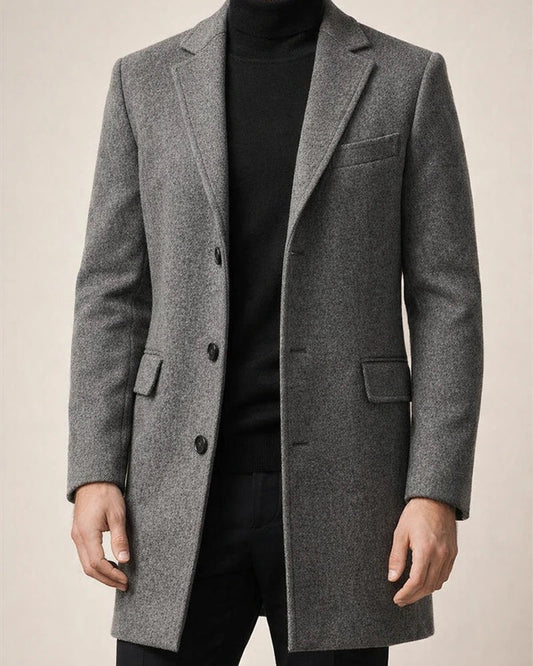 New Arrival Fall/Winter Woolen Men's Coat - Thickened Tweed Jacket - Black Coat | JRSEE:4d72652b-1b6f-4994-bb21-3123b5d9d9a9