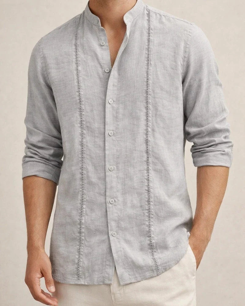New Arrival Men's Button-Down Solid-Color Casual Stand-Collar Long-Sleeve Shirt 910 | JRSEE:3aba7055-c627-49d5-af83-f3a56e6ad4f0