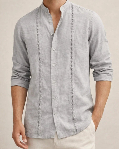 New Arrival Men's Button-Down Solid-Color Casual Stand-Collar Long-Sleeve Shirt 910 | JRSEE:3aba7055-c627-49d5-af83-f3a56e6ad4f0