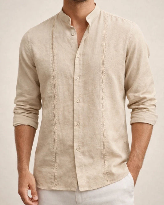 New Arrival Men's Button-Down Solid-Color Casual Stand-Collar Long-Sleeve Shirt 910 | JRSEE:b7acccfe-468c-4d2b-8a03-da1cfd04f519