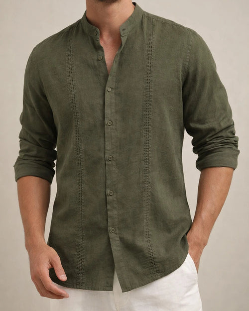 New Arrival Men's Button-Down Solid-Color Casual Stand-Collar Long-Sleeve Shirt 910 | JRSEE:1ccf8342-5d04-4f5a-b1eb-3fd5520f1ace