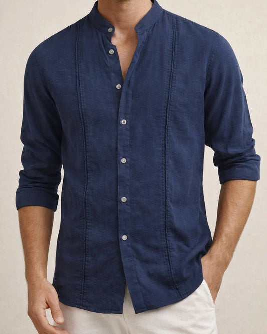 New Arrival Men's Button-Down Solid-Color Casual Stand-Collar Long-Sleeve Shirt 910 | JRSEE:fbd9f9ac-718a-4f88-97c3-d51f83adc1d2