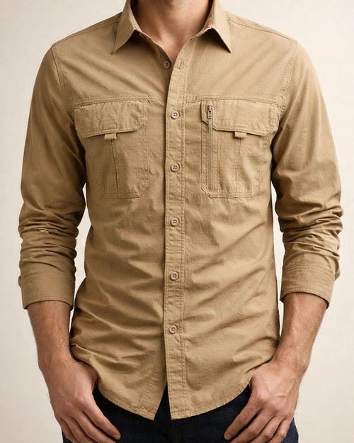 New Arrival Men’s Casual Shirt Outdoor Quick-Dry Stretch Workwear Shirt with Large Pockets | JRSEE:68d009cc-d188-40ad-a631-8776ec953b9b