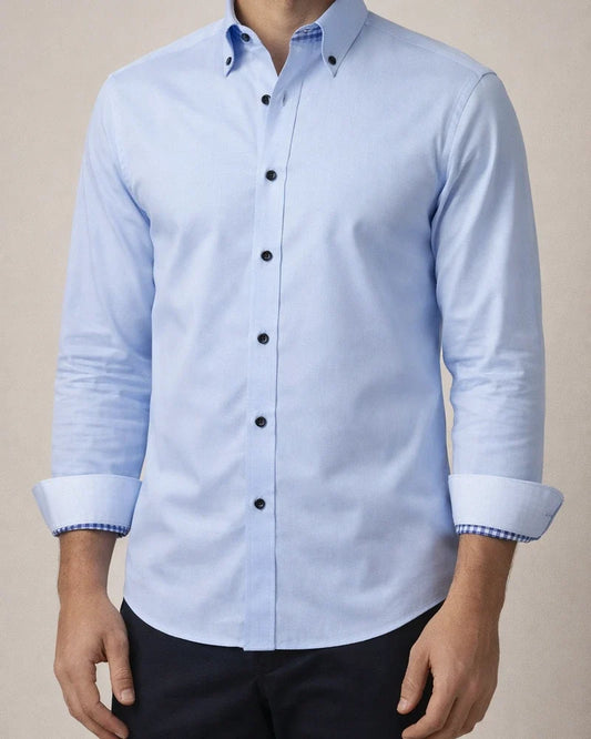 New Arrival Men's Fashionable Double-Layer Collar Long-Sleeve Casual Shirt | JRSEE:e80684bc-a4c4-4e22-a5fd-b582e4d975d1