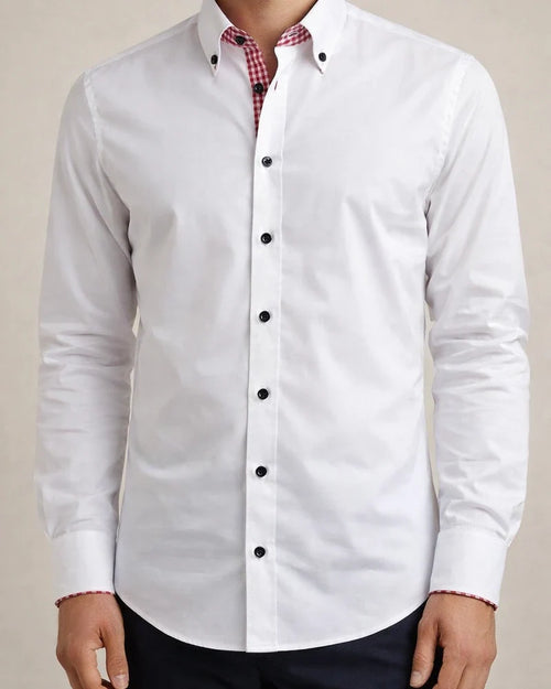 New Arrival Men's Fashionable Double-Layer Collar Long-Sleeve Casual Shirt | JRSEE:3d08e99e-83ba-48ea-88be-f528c85e6ba2