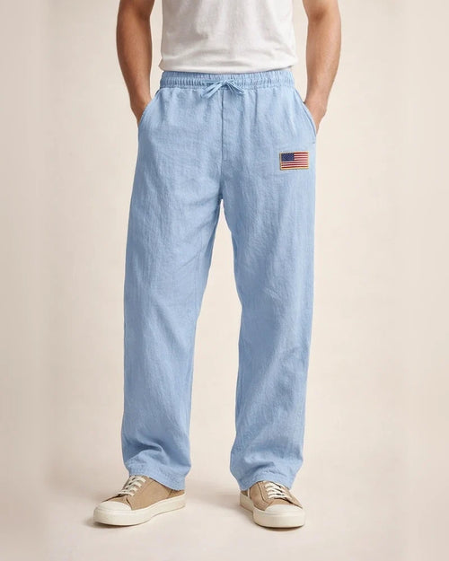 New Arrival Men's Linen Casual Pants - American Hip-Hop Wide-Leg Solid-Color Straight-Leg Pants | JRSEE:fb722d74-e357-46ea-897b-4d6480b1f30d