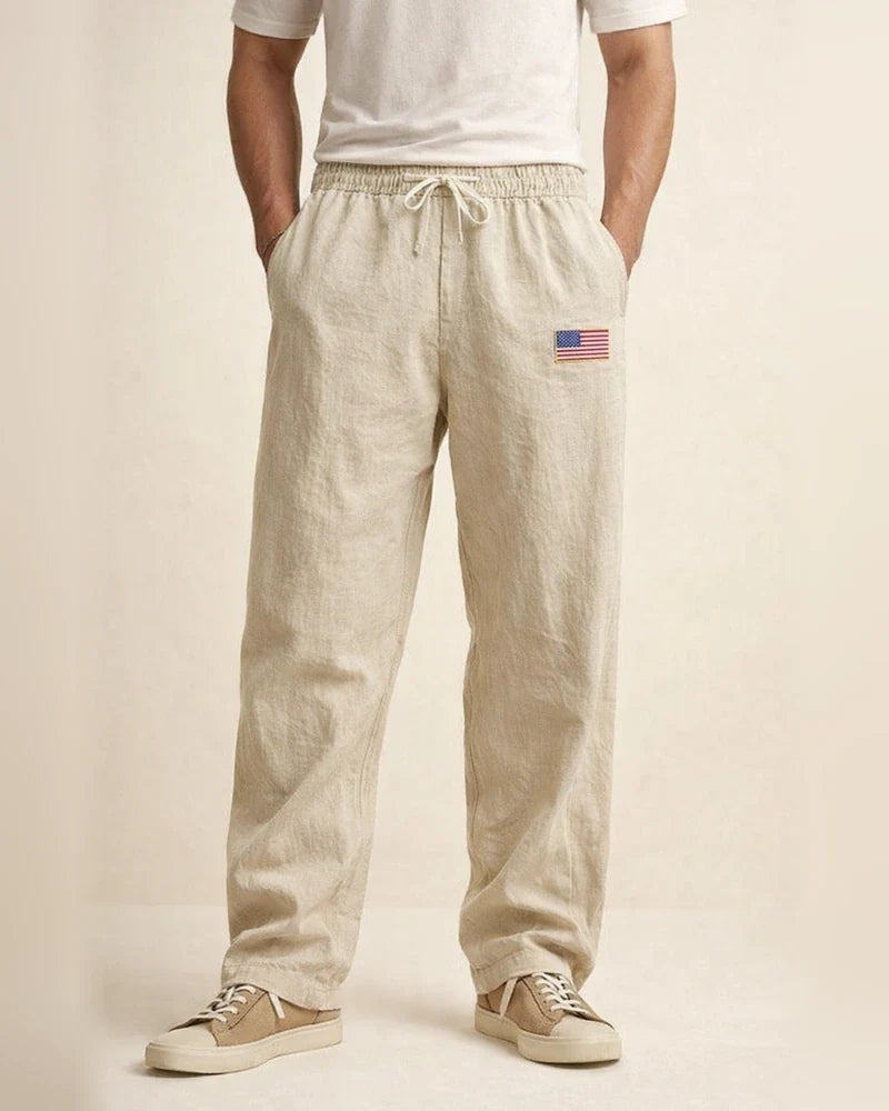 New Arrival Men's Linen Casual Pants - American Hip-Hop Wide-Leg Solid-Color Straight-Leg Pants | JRSEE:318b96ad-7d06-4c3a-a92b-d225420b4225
