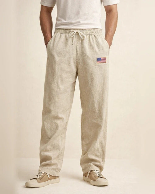 New Arrival Men's Linen Casual Pants - American Hip-Hop Wide-Leg Solid-Color Straight-Leg Pants | JRSEE:318b96ad-7d06-4c3a-a92b-d225420b4225