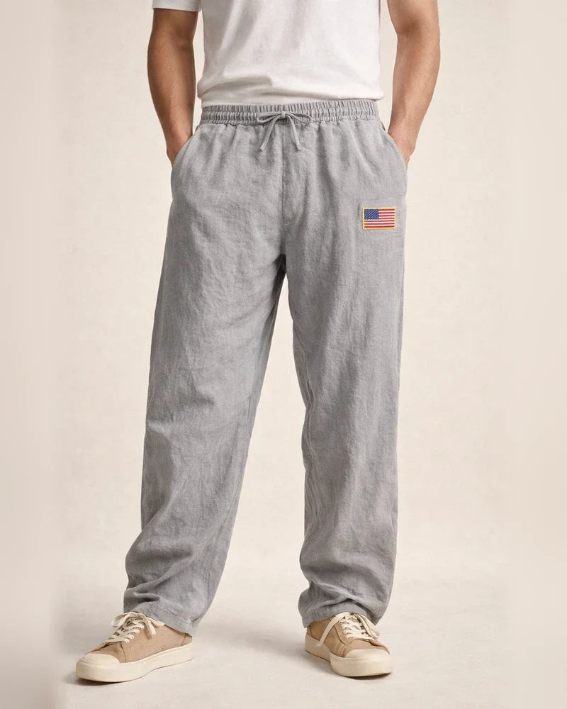 New Arrival Men's Linen Casual Pants - American Hip-Hop Wide-Leg Solid-Color Straight-Leg Pants | JRSEE:9c081c20-2656-4067-924b-b1d9ac40ce57