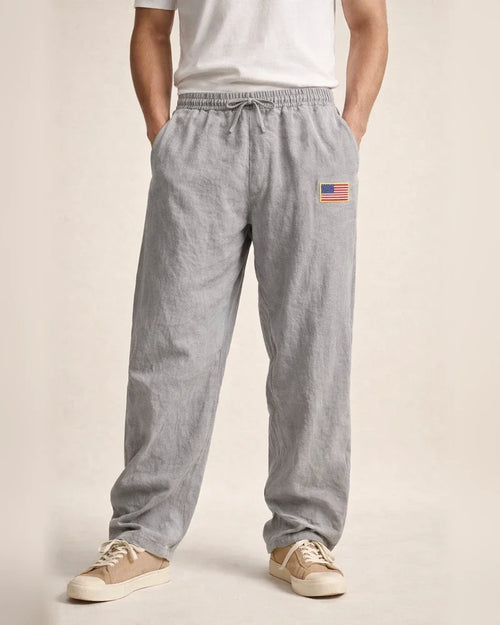 New Arrival Men's Linen Casual Pants - American Hip-Hop Wide-Leg Solid-Color Straight-Leg Pants | JRSEE:9c081c20-2656-4067-924b-b1d9ac40ce57