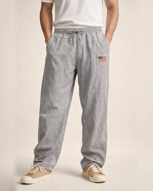New Arrival Men's Linen Casual Pants - American Hip-Hop Wide-Leg Solid-Color Straight-Leg Pants | JRSEE:9c081c20-2656-4067-924b-b1d9ac40ce57