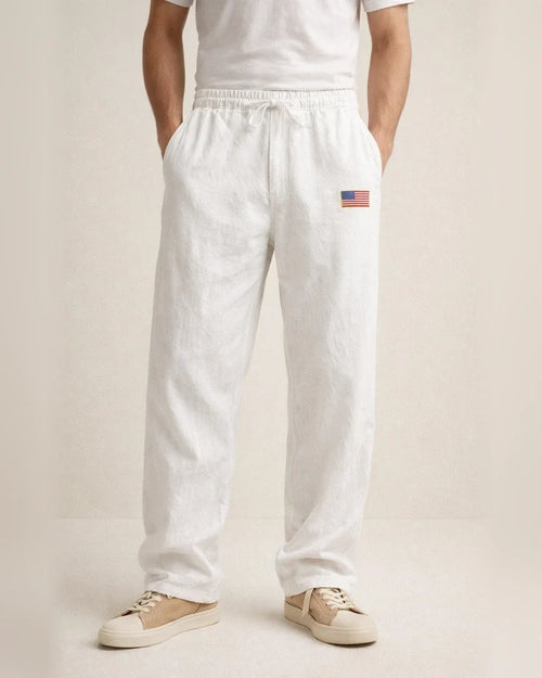 New Arrival Men's Linen Casual Pants - American Hip-Hop Wide-Leg Solid-Color Straight-Leg Pants | JRSEE:3acc3ea5-324f-427d-8129-101c2863087d