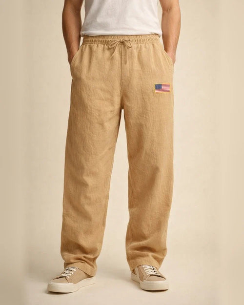 New Arrival Men's Linen Casual Pants - American Hip-Hop Wide-Leg Solid-Color Straight-Leg Pants | JRSEE:dc09b46a-25bb-492c-a45e-ca8e33c48d3c