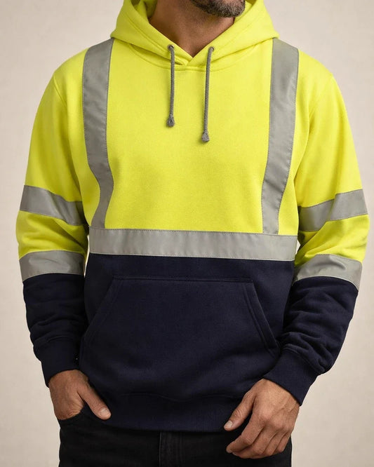 New Arrival Men's Reflective Oversized Hooded Sweatshirt for Environmental Workers | JRSEE:63fba231-c9b1-4098-a773-2bab35ed8d27