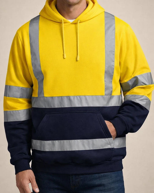 New Arrival Men's Reflective Oversized Hooded Sweatshirt for Environmental Workers | JRSEE:6f29ea4d-8051-4a74-9967-9f7bb357b371